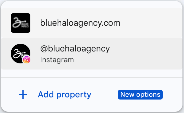 Google Search Console Blue Halo Agency Properties for Social Media SEO